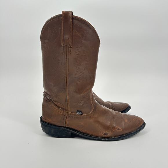 Justin Cowboy Boots Mens Size 13 EE Brown‎ Leather Mid Calf Western Made In USA main image 11